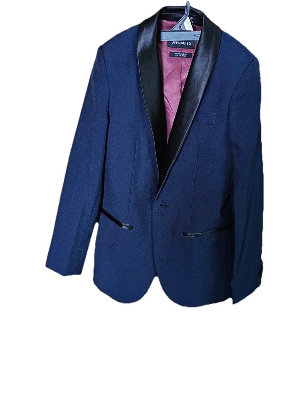 Opposuits Tuxedo Boys Size 10 Royal Blue Jacket Black Collar and Pants Gently